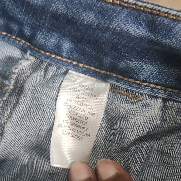 Distressed Denim Mini Skirt | SO | Size 3/26W - Picture 5 of 5